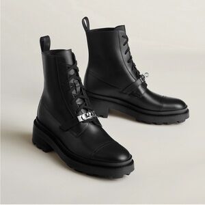 Hermes Funk Ankle Boot Combat Kelly Buckle